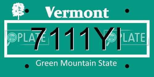 7111YI Vermont License Plate