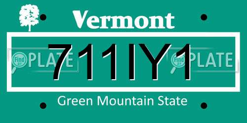 711IY1 Vermont License Plate