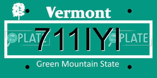 711IYI Vermont License Plate