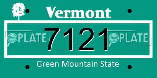 7121 Vermont License Plate