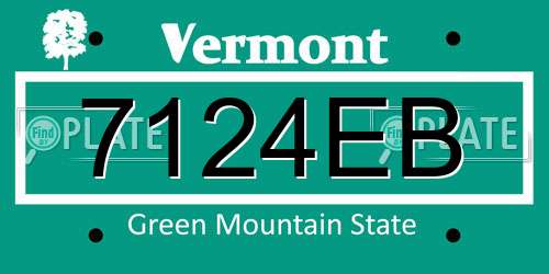 7124EB Vermont License Plate