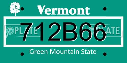 712B66 Vermont License Plate