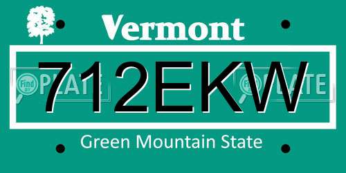 712EKW Vermont License Plate