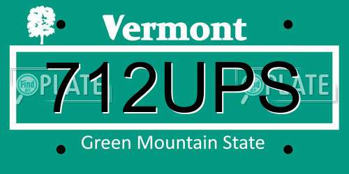 712UPS Vermont License Plate