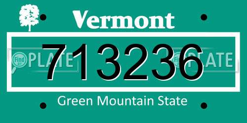 713236 Vermont License Plate