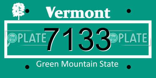 7133 Vermont License Plate