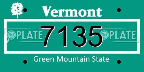 7135 Vermont License Plate