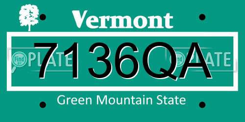 7136QA Vermont License Plate