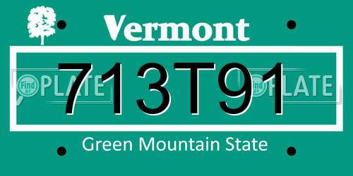 713T91 Vermont License Plate