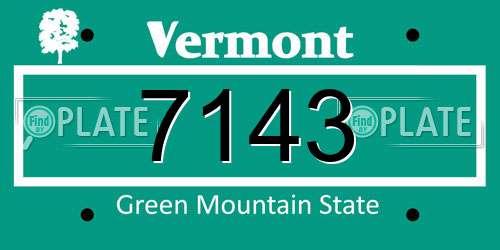 7143 Vermont License Plate