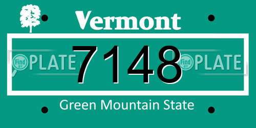 7148 Vermont License Plate
