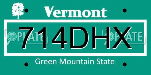 714DHX Vermont License Plate