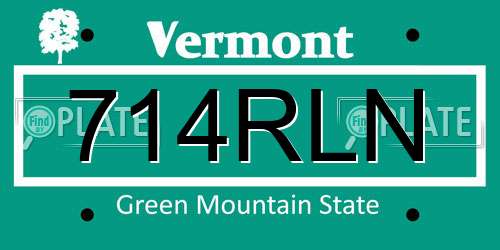 714RLN Vermont License Plate