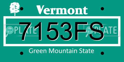 7153FS Vermont License Plate