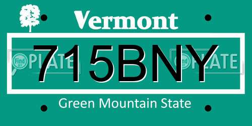 715BNY Vermont License Plate