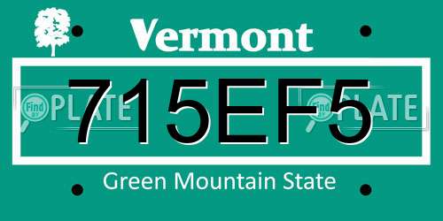 715EF5 Vermont License Plate