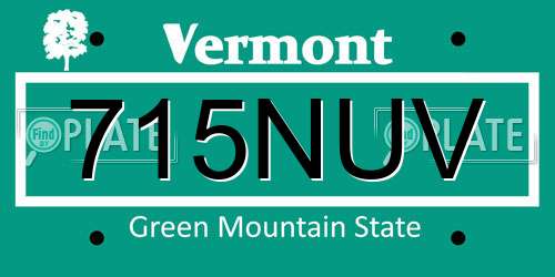 715NUV Vermont License Plate