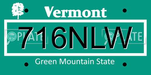 716NLW Vermont License Plate