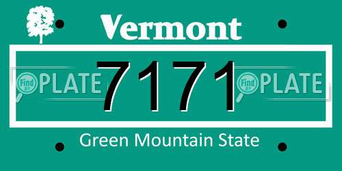 7171 Vermont License Plate