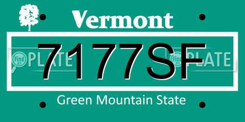 7177SF Vermont License Plate