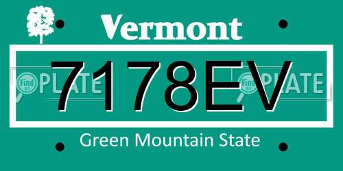 7178EV Vermont License Plate
