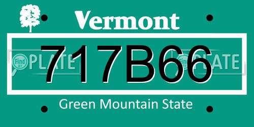 717B66 Vermont License Plate