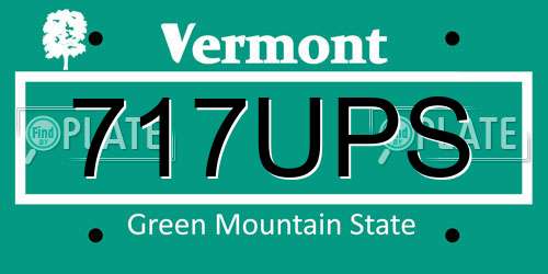 717UPS Vermont License Plate