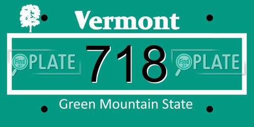 718 Vermont License Plate