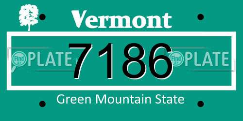 7186 Vermont License Plate