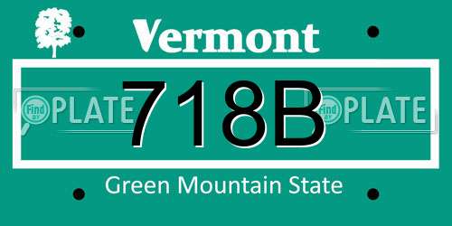 718B Vermont License Plate
