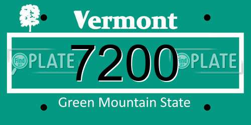 7200 Vermont License Plate