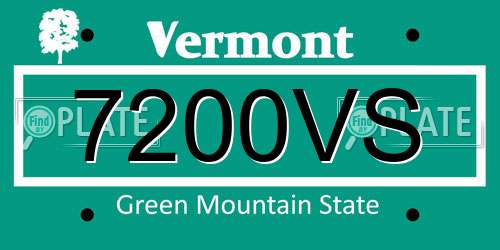 7200VS Vermont License Plate