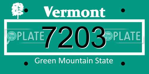 7203 Vermont License Plate