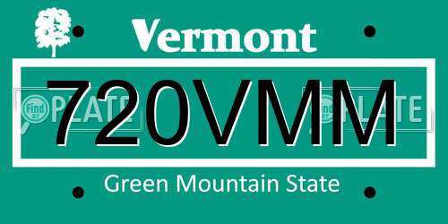 720VMM Vermont License Plate