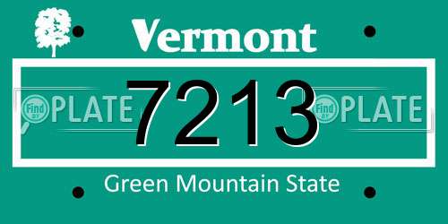7213 Vermont License Plate