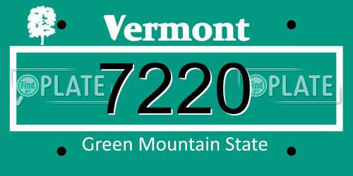 7220 Vermont License Plate