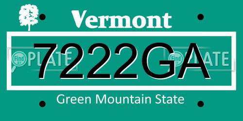 7222GA Vermont License Plate
