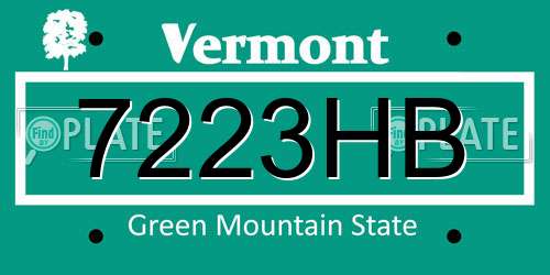 7223HB Vermont License Plate