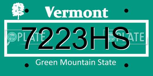 7223HS Vermont License Plate