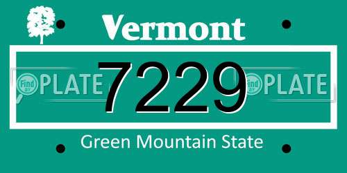 7229 Vermont License Plate