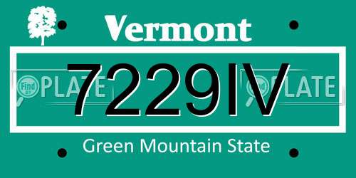 7229IV Vermont License Plate