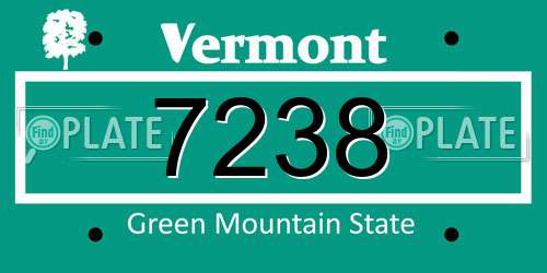 7238 Vermont License Plate