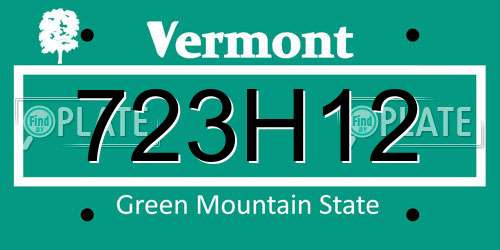 723H12 Vermont License Plate