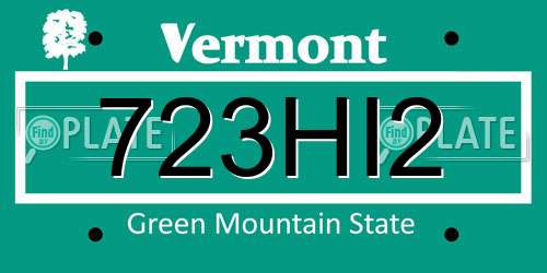 723HI2 Vermont License Plate