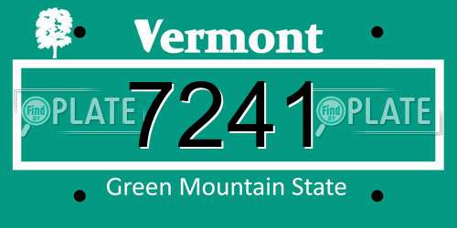 7241 Vermont License Plate