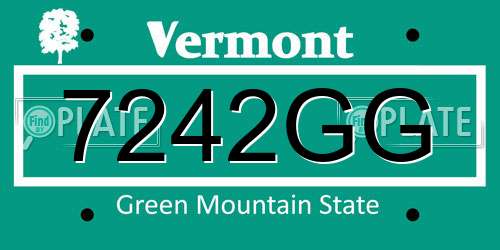 7242GG Vermont License Plate
