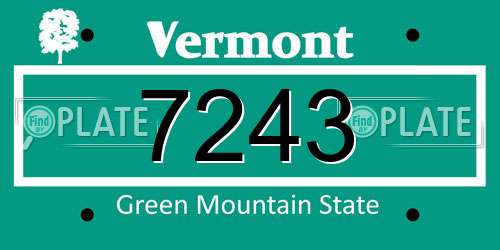 7243 Vermont License Plate