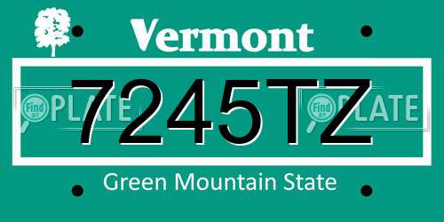 7245TZ Vermont License Plate