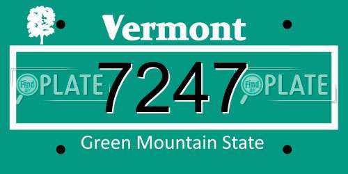 7247 Vermont License Plate