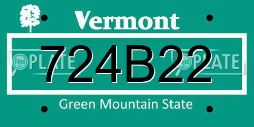 724B22 Vermont License Plate